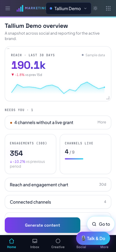 Tallium AI Marketing mobile screenshot